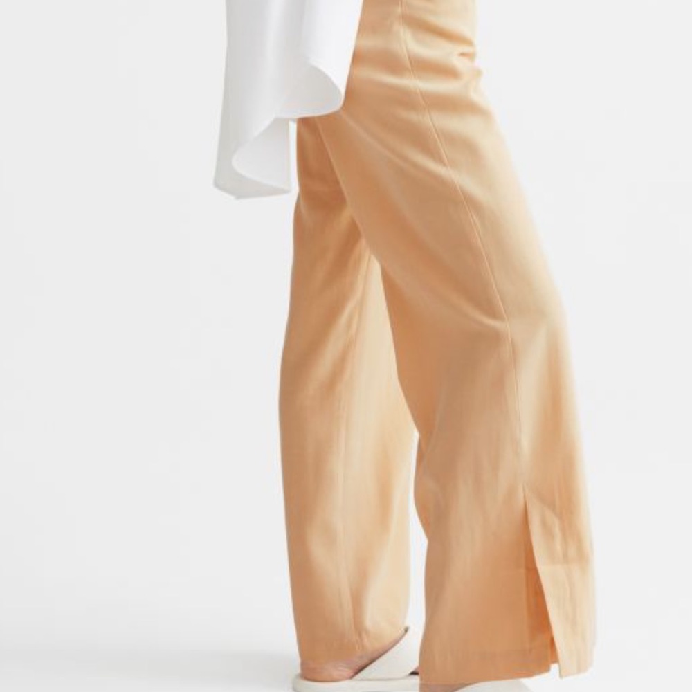 H&M Wide Side-Slit Black Pants Sz 6 - Picture 2 of 5